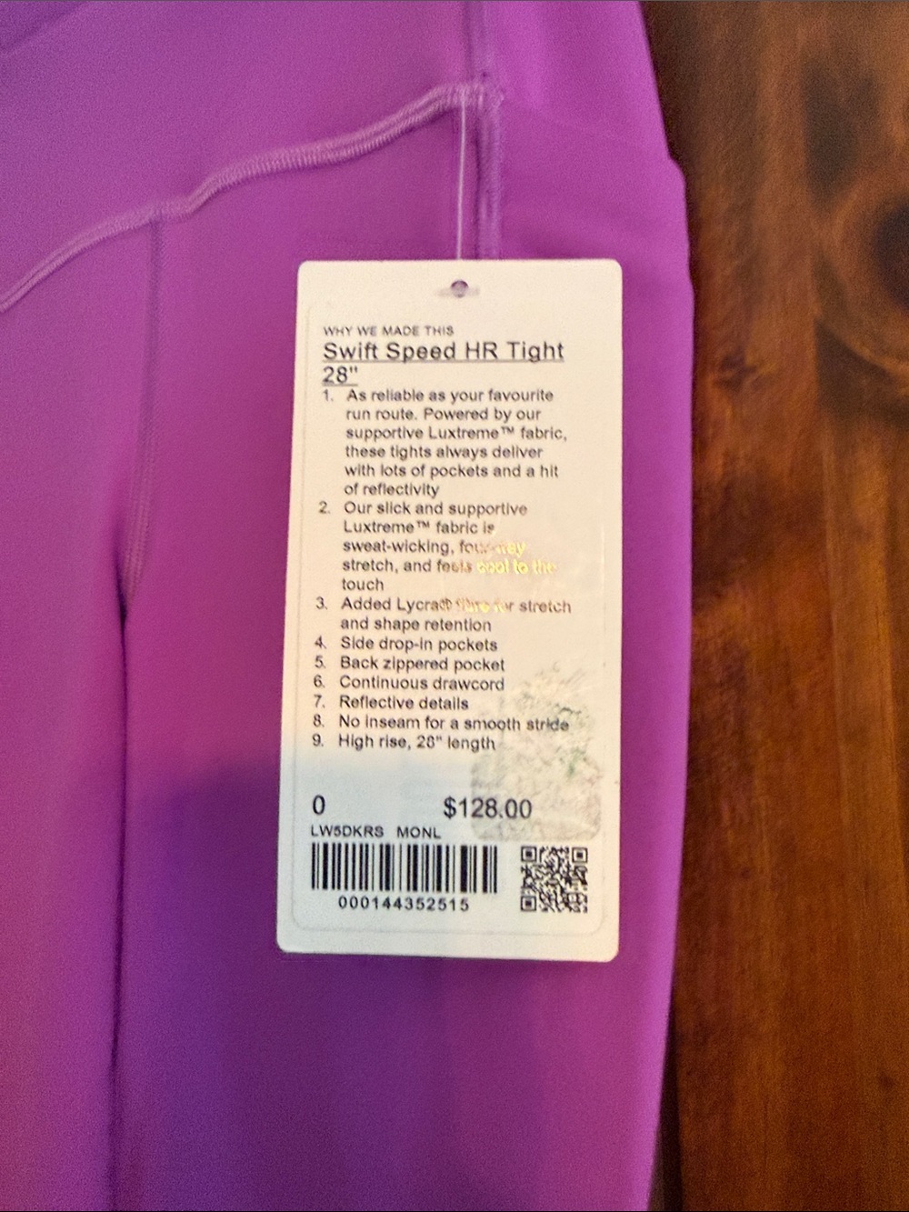 NWT swift speed high rise tight 28" size 0 - Picture 3 of 3